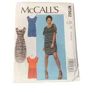 McCalls M7562 Dress Sewing Pattern Lrg/XL/XXL uncut